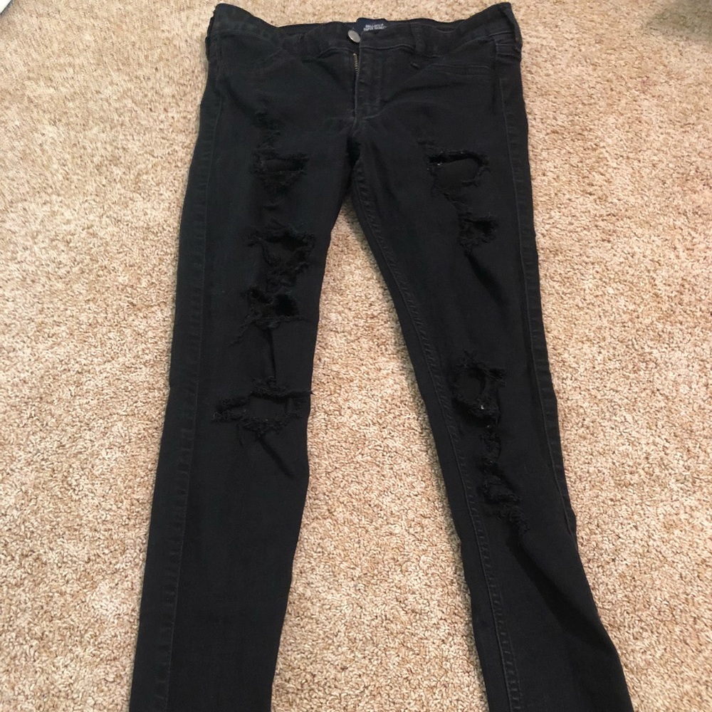 Black Ripped Hollister Jeans